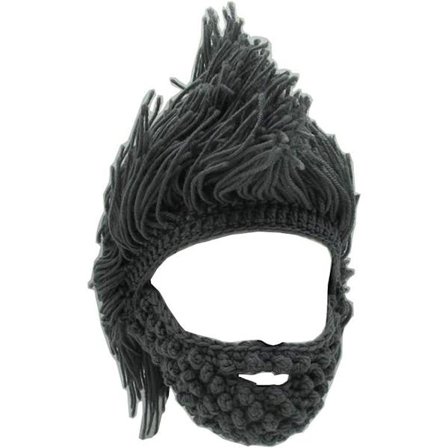 Viking Skjegg Lue Horn Lue Vinter Varm Maske Strikket Ull Morsom