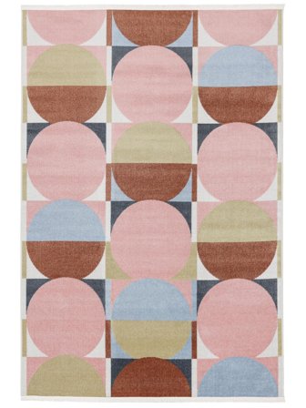 Tvättbar Jeff Matta - Rosa/Blå 160X230 Modern Stil