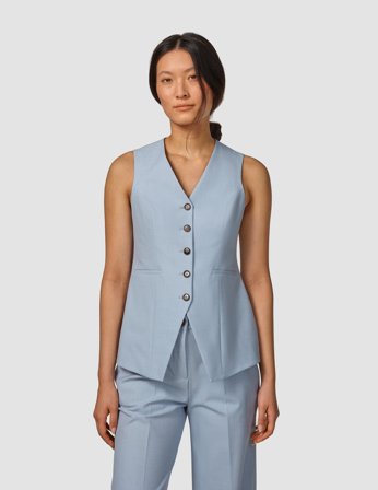 Shaping New Tomorrow - Dame - Essential Long Vest - Sky Blue Melange - Størrelse XXS