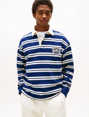 Tommy Hilfiger Authentic Stripe Rugby - Blue - XXL