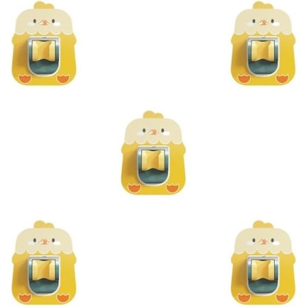 5-pak Brusehovedholder Væg Selvklæbende Brusehovedbeslag Stansefri Aftagelig Dekorativ Erstatningshovedholder Gul