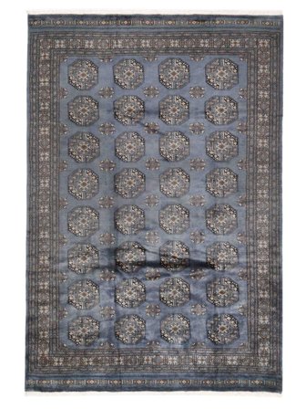 Håndknyttet Pakistan Bokhara 3Ply Teppe 202X295 Mørk Grå/Svart