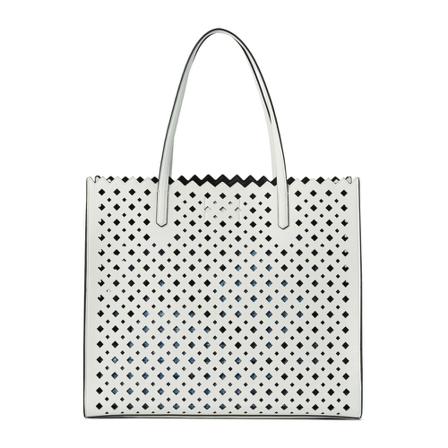 Karl Lagerfeld, Skuare Perforated Tote Biały, Kobieta, Rozmiar: ONE Size