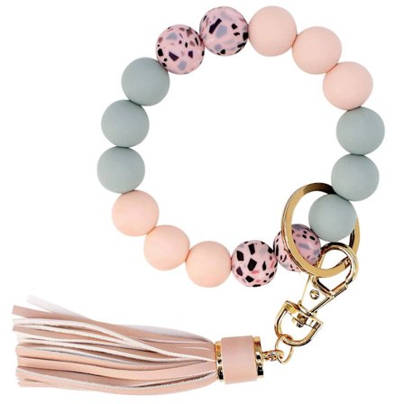 1 stk Nøkkelring Armbånd Bil Nøkkelring Holder Armbånd Silikon Kvinner Perlearmbånd Kjeder