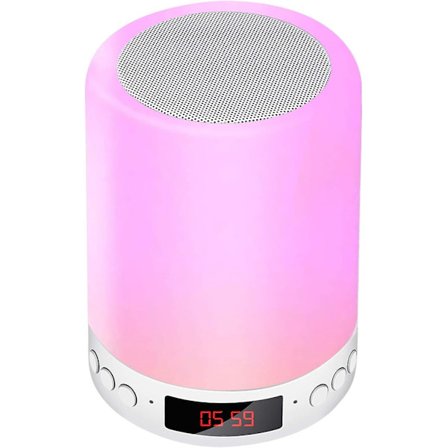 Kannettava Bluetooth-kaiutin älykkäällä LED-yövalolla ja kosketushimmennettävällä yöpöytävalaisimella, USB-lataus, RGB-värinvaihto