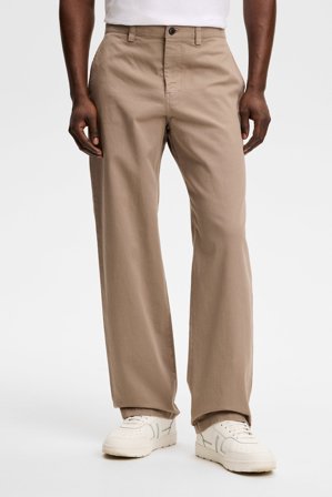 Devyn Straight Cotton Pants / Brindle