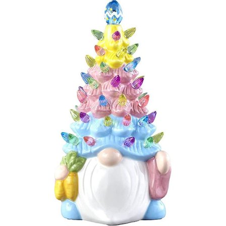 Bunny Tree Figurines Resin Rabbit Tree Gnome Staty Lamp - spot sales