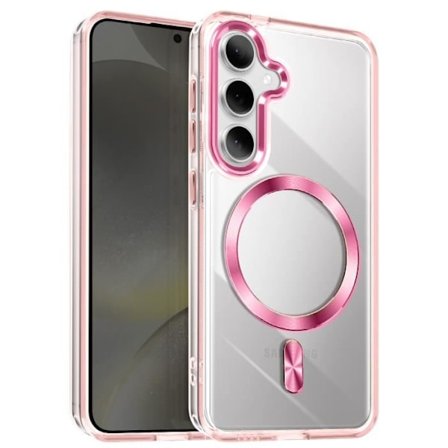 Coque MagSafe - Samsung S24 Plus/S25 Plus - Glasbagside - Rosé Champagne - Anti-gulning