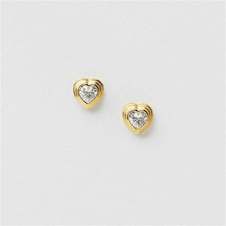 Crystal heart Studs