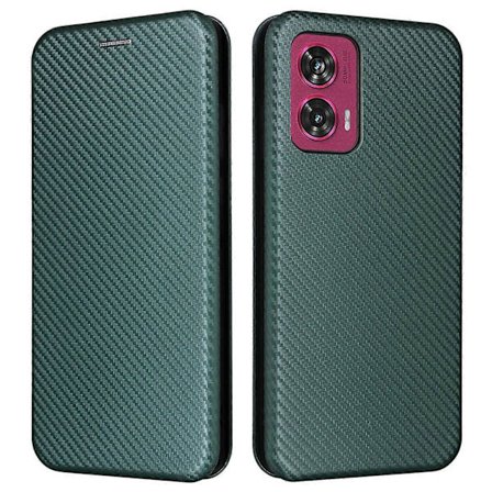 För Motorola Edge 50 Fusion 5G Fodral Kortplatser Mobiltelefon Kolfibertextur Läderfodral