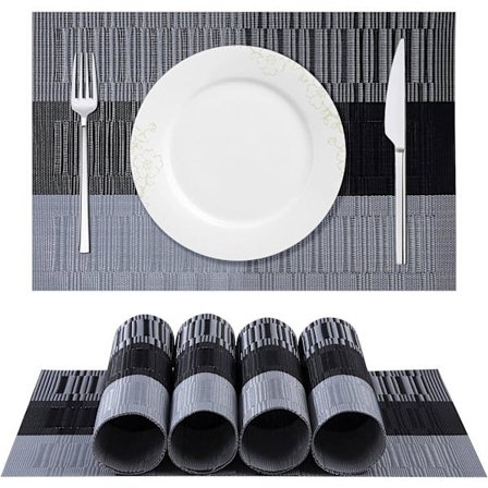 6-pack PVC-underlägg för matbord, lätta att rengöra, hotelltillbehör