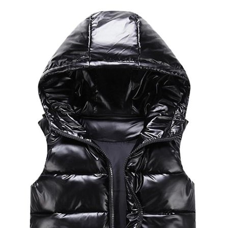 Sliktaa Unisex Shiny Waterproof Sleeveless Jacket Lightweight Puffer Vest