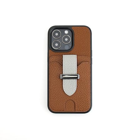 iPhone 12/12 Pro Kortveske med Håndleddsstropp og Stativ (Mørkebrun)