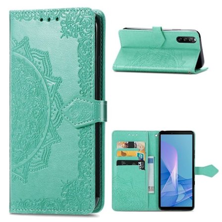 Mandala Sony Xperia 10 III Läppäkotelo - Vihreä