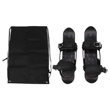 Et par med korte miniski-skøyter i svart - enkel retningskontroll - justerbare korte miniski-skøyter for snowboard og skikjøring