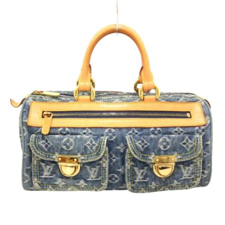 Louis Vuitton Vintage Pre-owned Denim hndtasker Blå, Dame Vintage Tasker, Størrelse: ONE Size