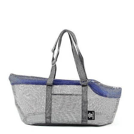 【PP】Bärbar Mesh Husdjursväska Andningsbar Utomhus Husdjurstransportväska Handväska Stor Kapacitet Vikbar Kattväska Blå