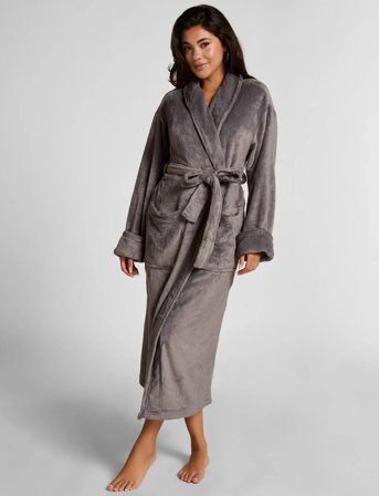Hunkemöller Soft Fleece Bathrobe - Grey - XL/XXL