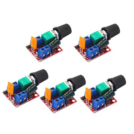 【PP】5 stk Mini DC Motor PWM Hastighetsregulator 3V-35V Hastighetskontrollbryter LED Dimmer 5A Kretskortmodul 90W Høy Hastighet DIY