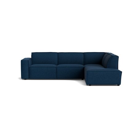 Lyon Ecksofa, rechts, Aragon Blau, einfarbig, zeitloses Design, hochwertige Verarbeitung, komfortable Polsterecke für das Wohnzimmer, 80cm.