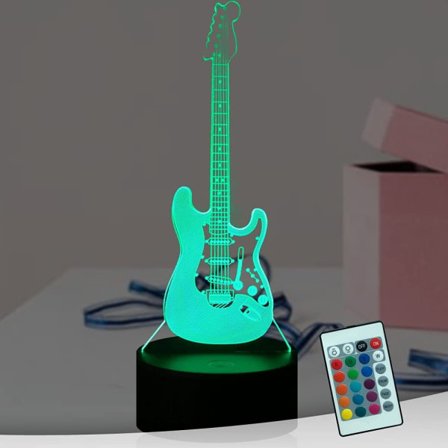 Bass gitar gave 3D nattlys musikk elektrisk gitar modell