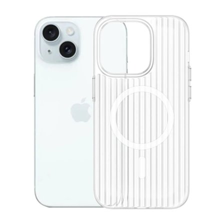 iPhone 15 Mobilskal Korrugerad - Transparent