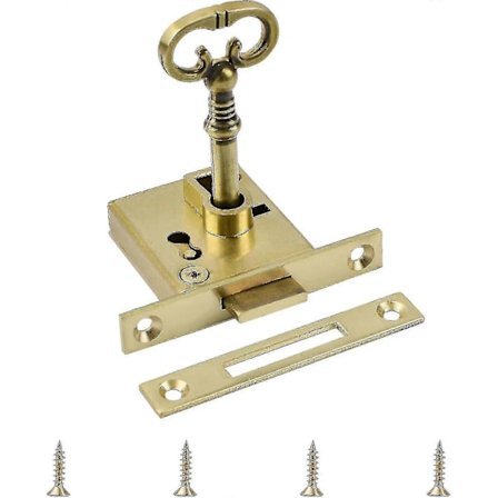 Vintage Lås, 1 Pakke Gullskaplås med Antikk Messing Dekorativ Lås for Skap, Garderobe, Skuff, Skjenk, Trebokser Banmo