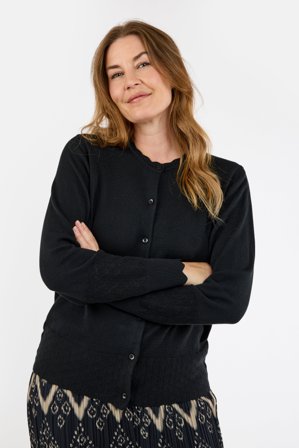 SIGNATURE - Langærmet Cardigan - Sort