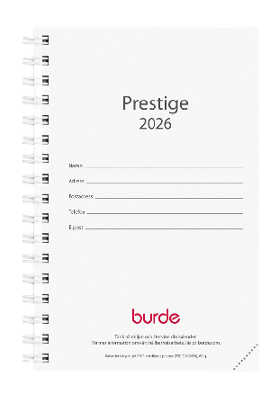 Burde Kalender 2026 Prestige refill Kalendrar Svart 13,5x9,6x0,9