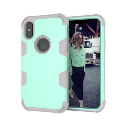 Elegant beskyttelsescover til iPhone X/XS Aquablå/Grå