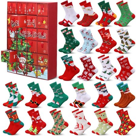 Moorle Julekalender 2025, Julestrømper 12/24 Par Unisex, Sjov Julekalender & Julegave