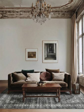 Vintage Medailonový Jacinda Koberec - Uhlově Šedá 200X300 V Klasickém Stylu