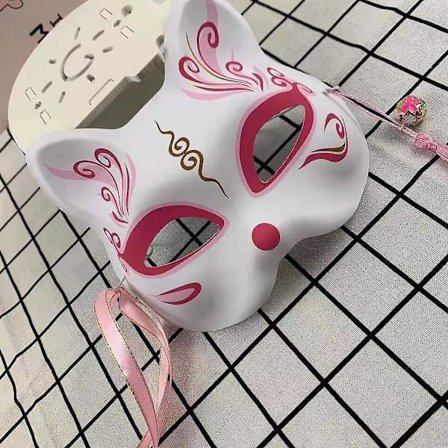 Fox Cosplay Mask Half Face Cat Mask För Julfest Kostym Japansk Kitsune Mask Kabuki Masquerade Cat