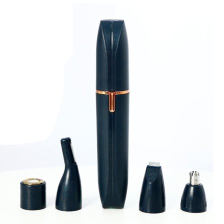 4-in-1 Sähköinen Partakone Naiset Miehet Rakapparat Kulmakarvat Nenä Bikini Hårtrimmer sininen