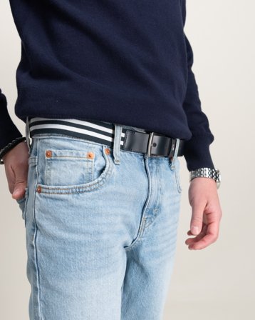 Tommy Hilfiger KIDS MIX MEDIA SEASONAL BELT Niebieski Paski Chłopiec - Kids Brand Store