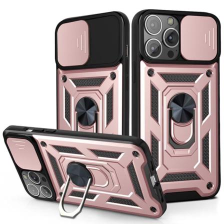Iphone 13 - Hybrid Ring Skal Camshield - Roséguld