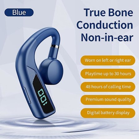 Bluetooth-kuuloke, True Bone Conduction, ei korvassa, Bluetooth-langattomat kuulokkeet, yhden korvan koukku, nappikuulokkeet, handsfree-puhelukuuloke