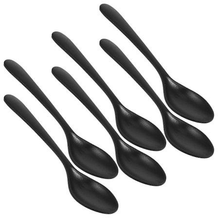 6 stk. A5 Melamin Bestikk Svart Imitasjon Porselen Suppeskje Holdbart Servise for Hjemmet (7016) (FMY)