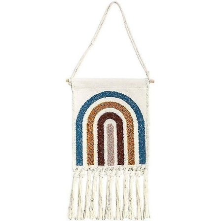 Broderet Tapestry Geometrisk Regnbue Boho Hængende Tæppe