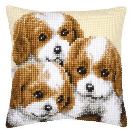 Broderikit Kudde Valpar i triss