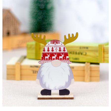 1 Stycke Juldekorationer Trä Ansiktslösa Old Man Ornament