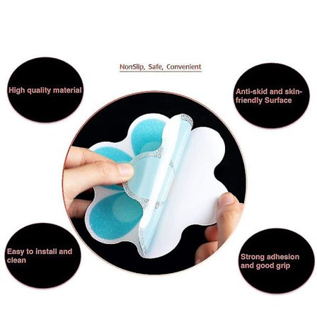 Badkarsdekaler halkfria, 20 st säkerhetsduschsteg självhäftande ljusa blommor A