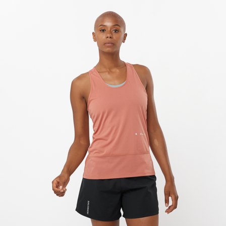 Salomon - T-shirty Odzież Cross Run Tank Gfx W - Light Mahogany