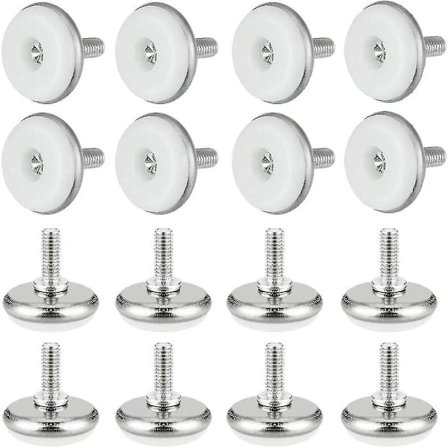 30 stk. justerbare jekkføtter i plast og metall, nivelleringsføtter med mutter, justerbare føtter M6*15*30mm, justeringsskruer for møbler, bord, 