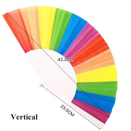Mordely Barn Sommar Fläkt Regnbåge Kinesisk Fläkt VERTIKAL VERTIKAL