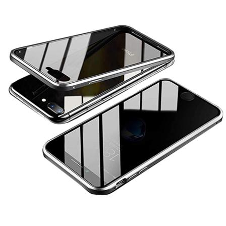 Dubbelsidigt Magnetiskt Skal - iPhone 8 Silver