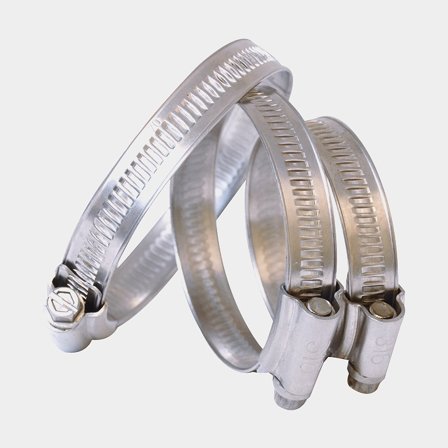 Collier de serrage 1852-Marine British Type, acier inoxydable AISI 316, avec tête hexagonale & vis à fente, 11.7 mm, Ø32 - 45 mm, 10-pack