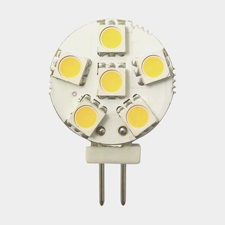 Lâmpada LED 1852-Marine, 10 - 36 V DC, 1.2 W, Ø24 mm, G4 (pinos laterais), com luz branca quente, embalagem com 2 unidades