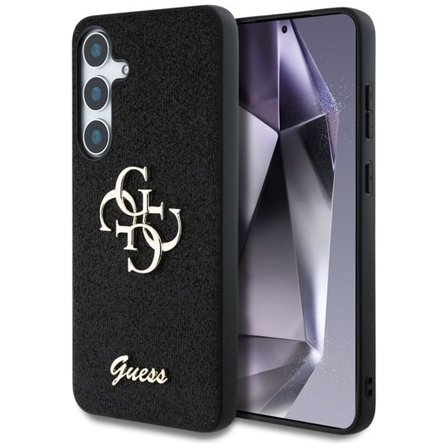 Guess Fast Glitter Big 4G metallogo deksel for Samsung Galaxy S25 Plus svart