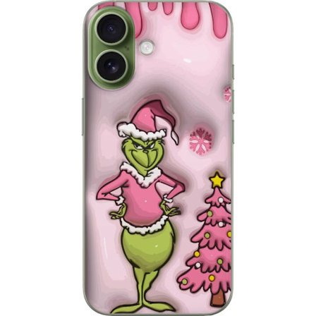 Kompatibelt Mobildeksel til Apple iPhone 17 Pink Grinch Jule med klassisk figur i rosa nissekostyme, en morsom vri på julefavoritten med fargerik humo